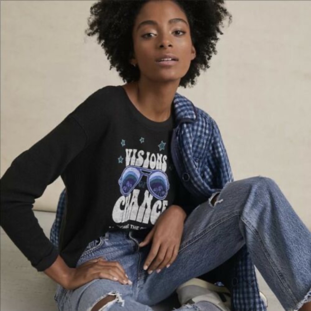 Anthropologie Sharlene Perkins Visions of Change Graphic Thermal Top